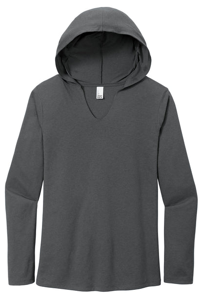 Front View of Charcoal District Women's Perfect Tri Long Sleeve Hoodie. DM139L