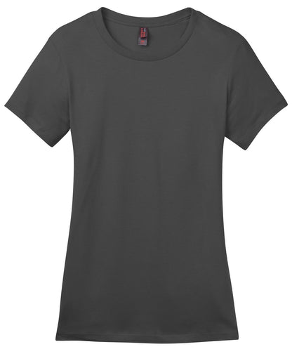 Front View of Charcoal District Women's Perfect Weight Tee. DM104L