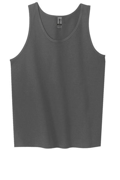 Front View of Charcoal Gildan - Ultra Cotton 100% US Cotton Tank Top. 2200