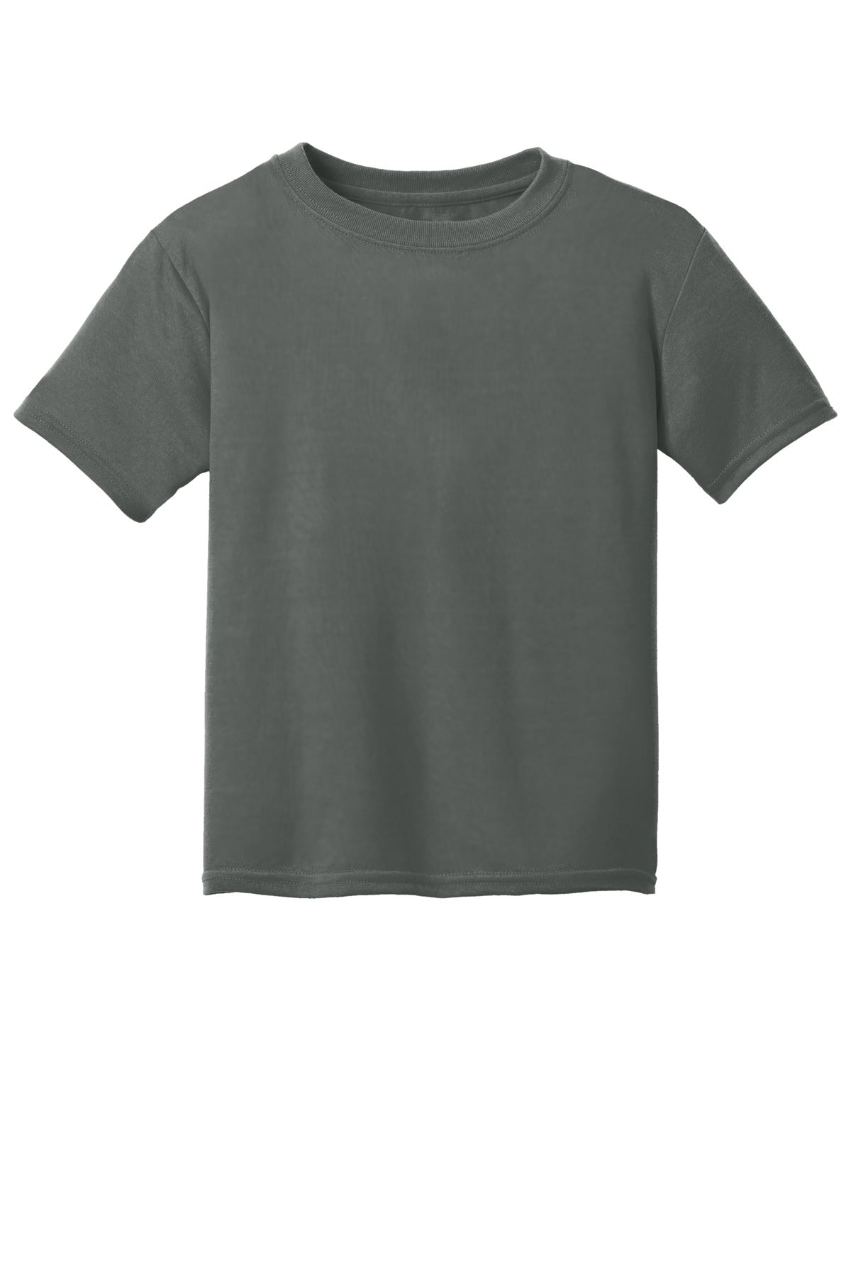 Front View of Charcoal Gildan Youth Gildan Performance T-Shirt. 42000B