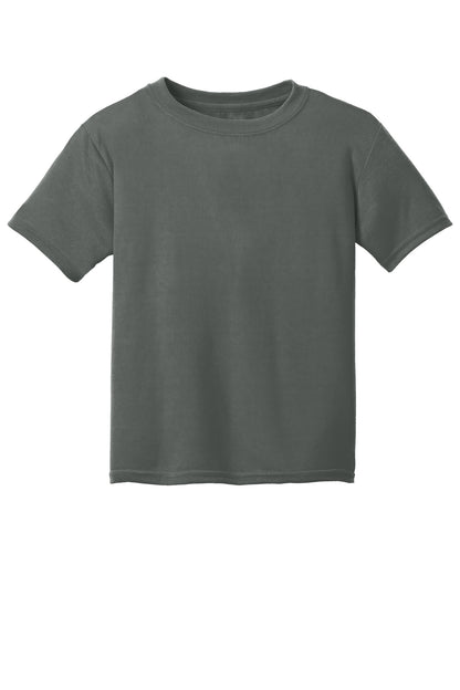Front View of Charcoal Gildan Youth Gildan Performance T-Shirt. 42000B