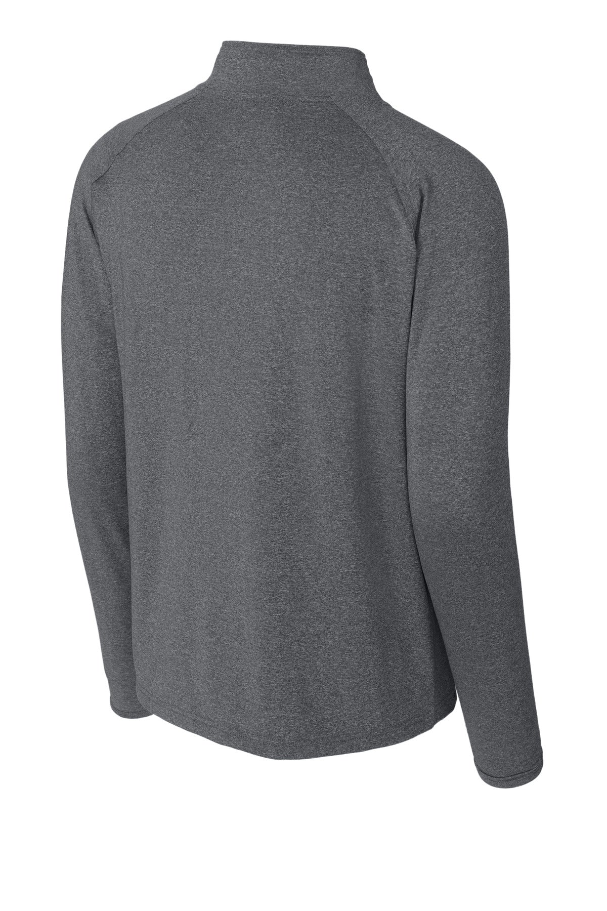 Front View of Charcoal Gy He Sport-Tek Sport-Wick Stretch 1/4-Zip Pullover. ST850