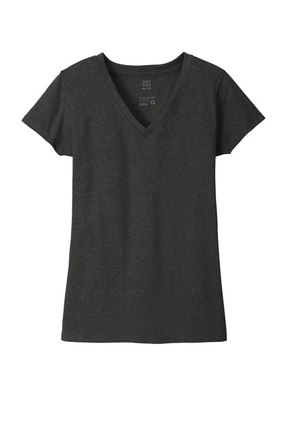Front View of Charcoal Hthr District Women's Re-Tee V-Neck DT8001