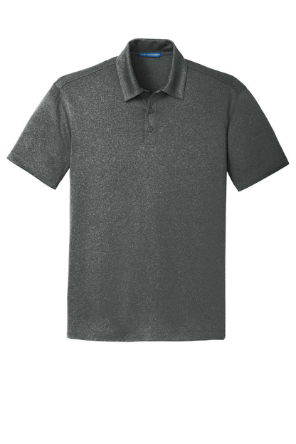 Front View of Charcoal Hthr Port Authority Trace Heather Polo. K576
