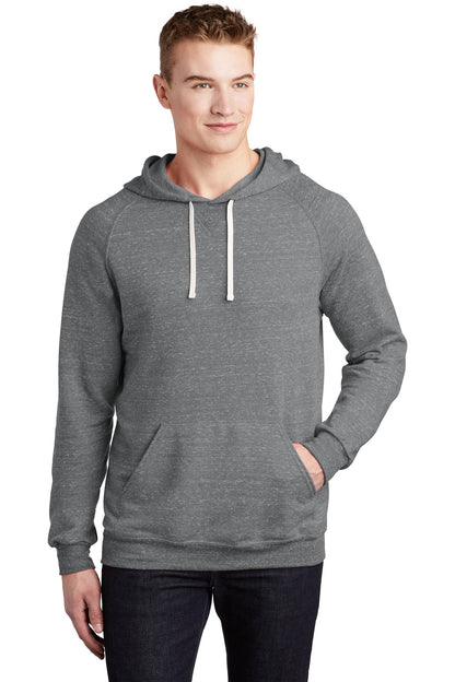 Front View of Charcoal Jerzees Snow Heather French Terry Raglan Hoodie 90M