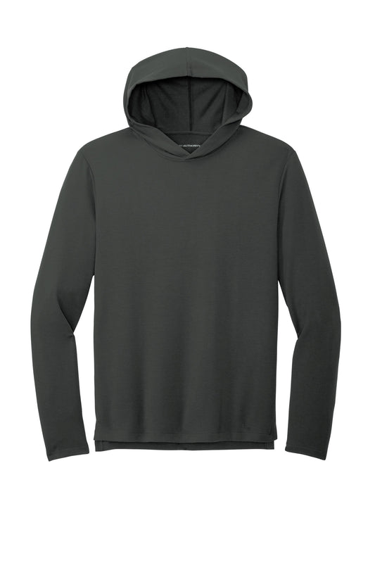 Front View of Charcoal Port Authority Microterry Pullover Hoodie K826