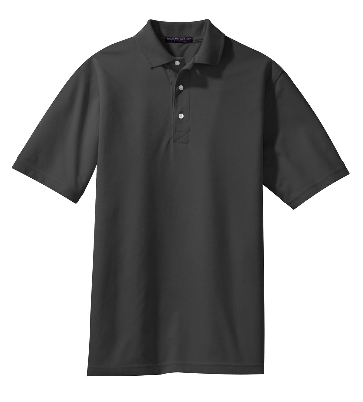 Front View of Charcoal Port Authority Rapid Dry Polo. K455