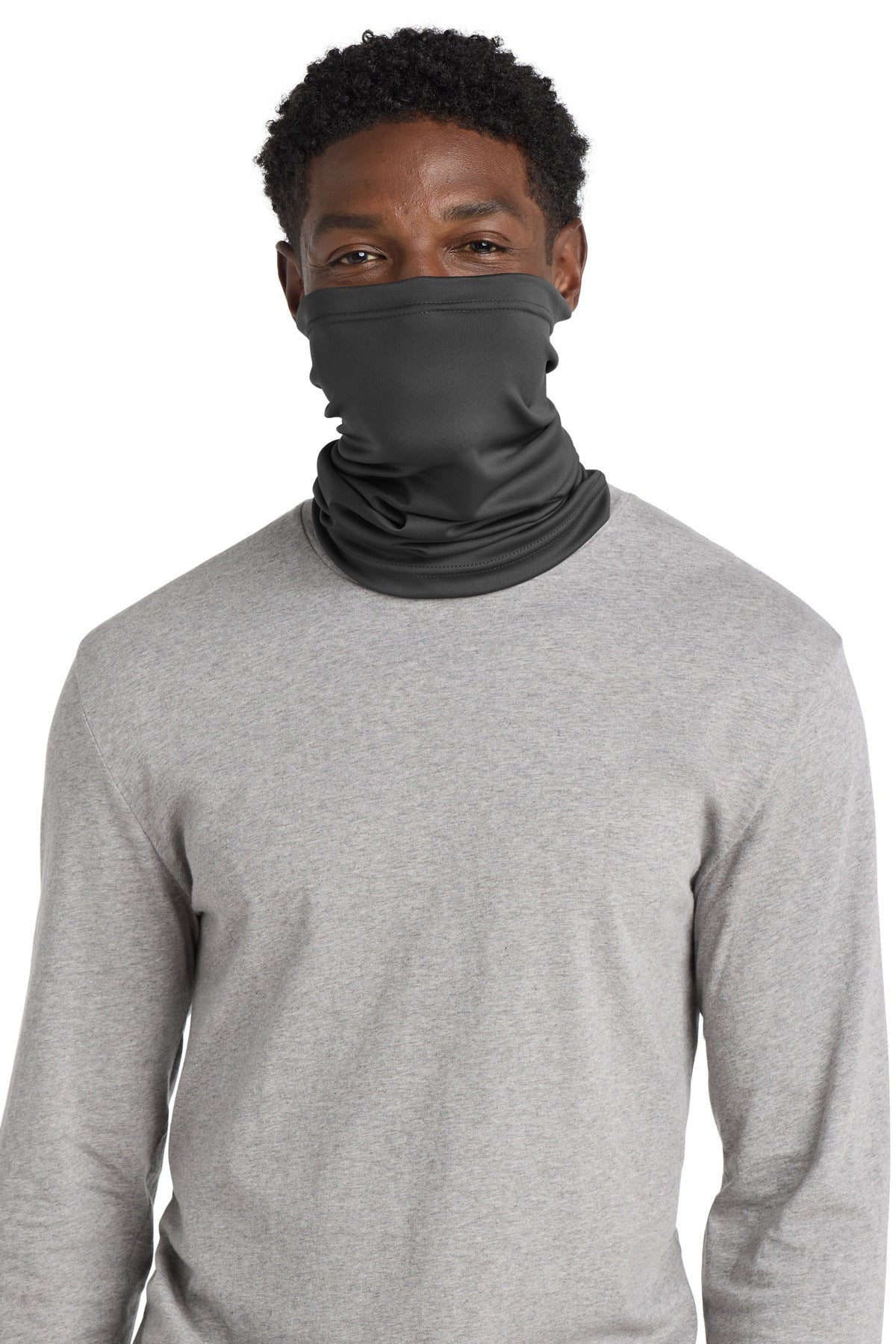 Front View of Charcoal Port Authority Stretch Performance Gaiter G100