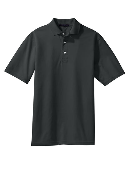 Front View of Charcoal Port Authority Tall Rapid Dry Polo. TLK455