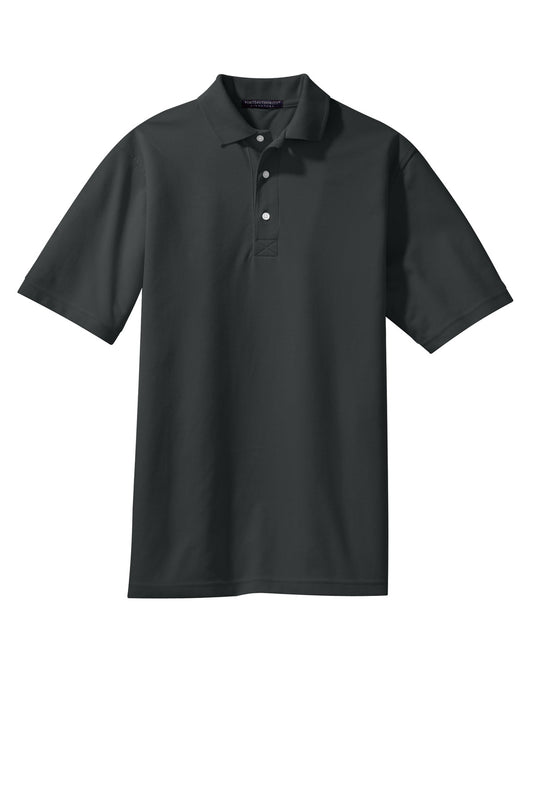 Front View of Charcoal Port Authority Tall Rapid Dry Polo. TLK455
