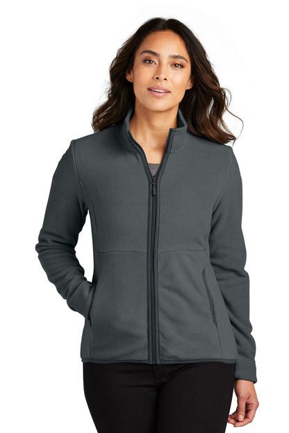 Front View of Charcoal Port Authority Women's Connection Fleece Jacket L110