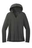 Front View of Charcoal Port Authority Women's Microterry Pullover Hoodie LK826