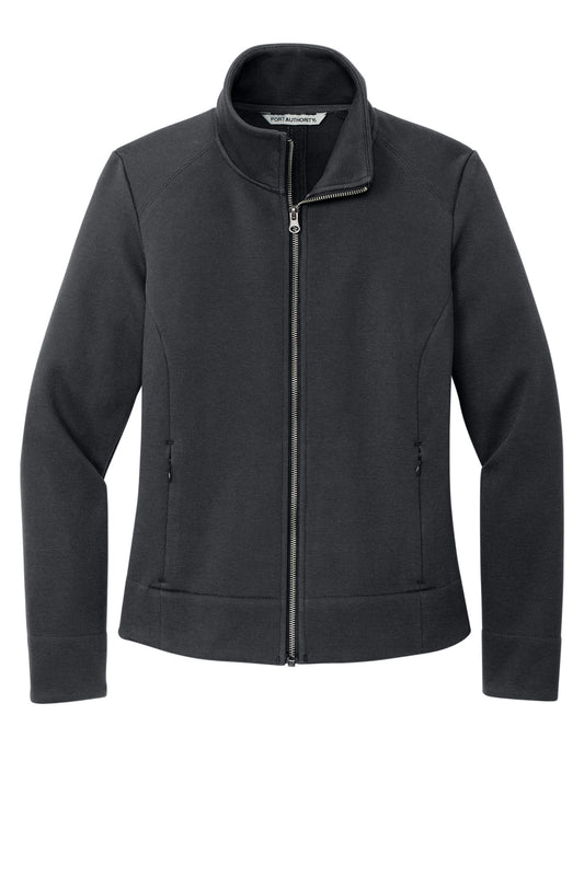 Front View of Charcoal Port Authority Women's Network Fleece Jacket L422