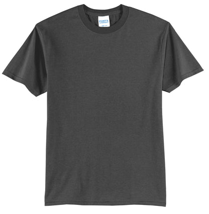 Front View of Charcoal Port & Company Tall Core Blend Tee. PC55T
