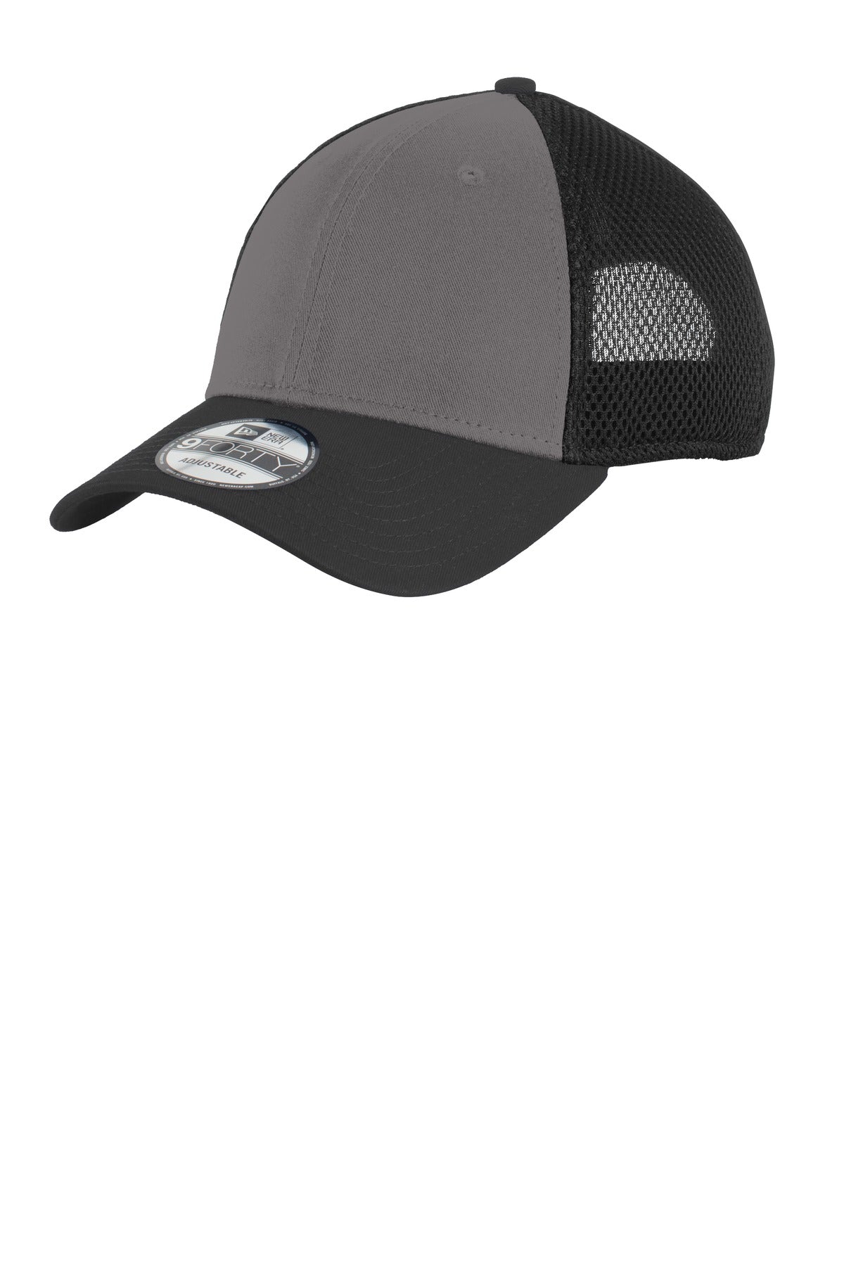 Front View of Charcoal/Black New Era Snapback Contrast Front Mesh Cap. NE204