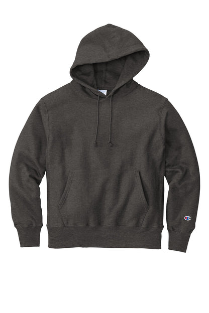 Front View of CharcoalHt Champion Reverse Weave Hooded Sweatshirt S101