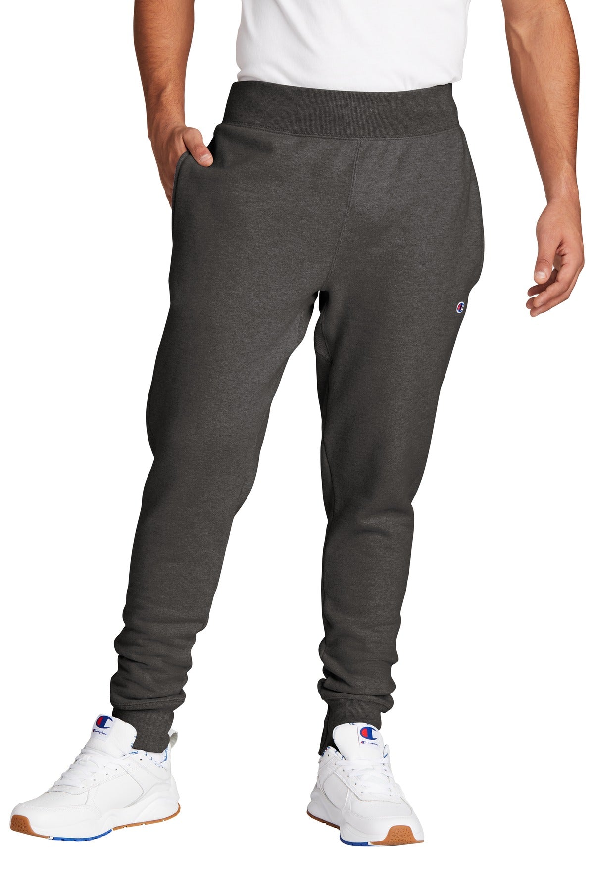 Front View of CharcoalHt Champion Reverse Weave Jogger RW25