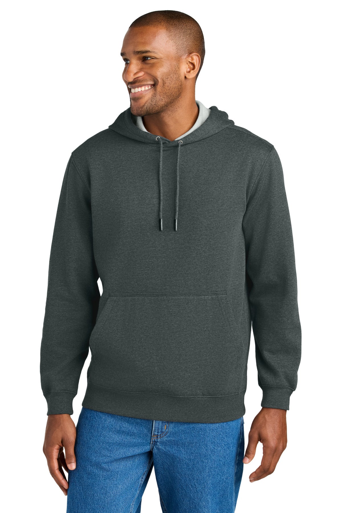 Front View of CharcoalHt CornerStone Tough Fleece Pullover Hoodie CSF630