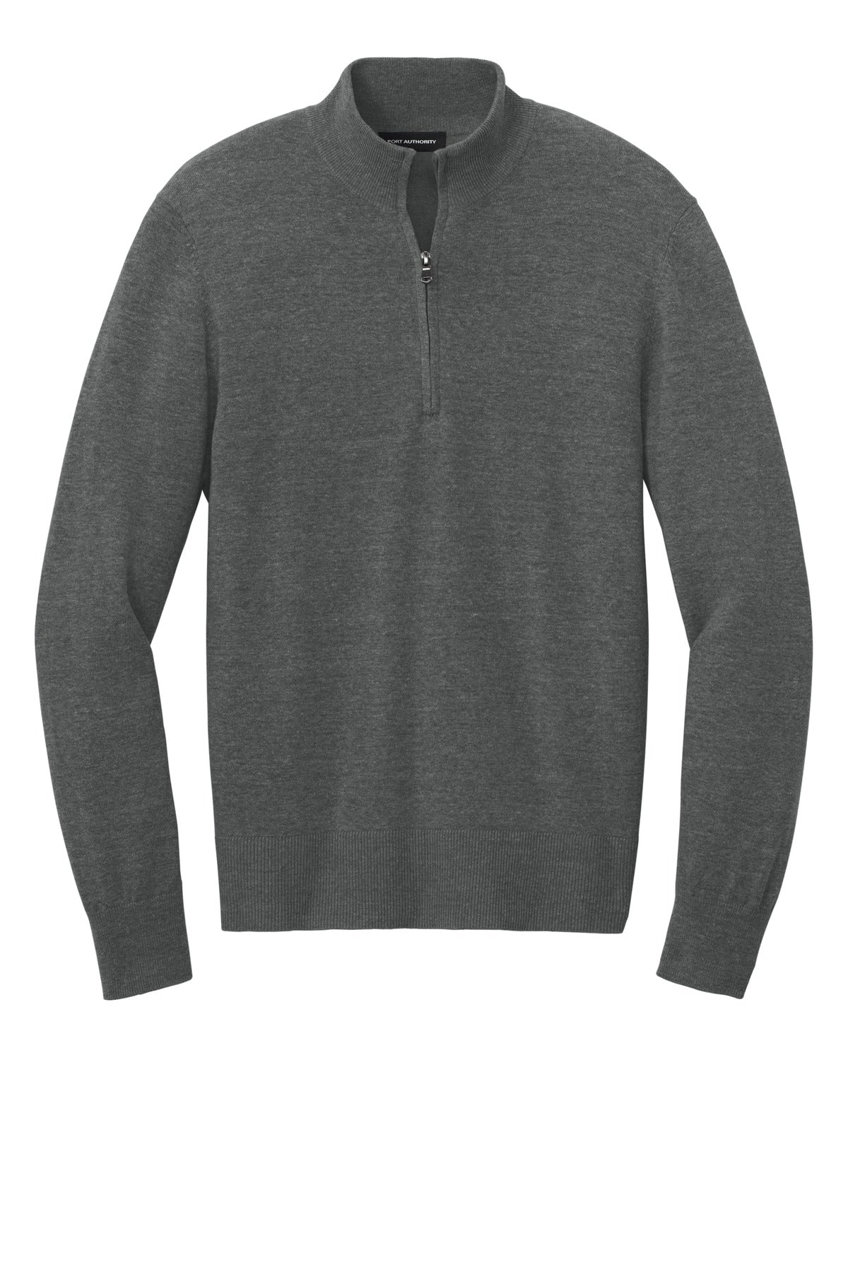 Front View of CharcoalHt Port Authority Easy Care 1/4-Zip Sweater SW2900