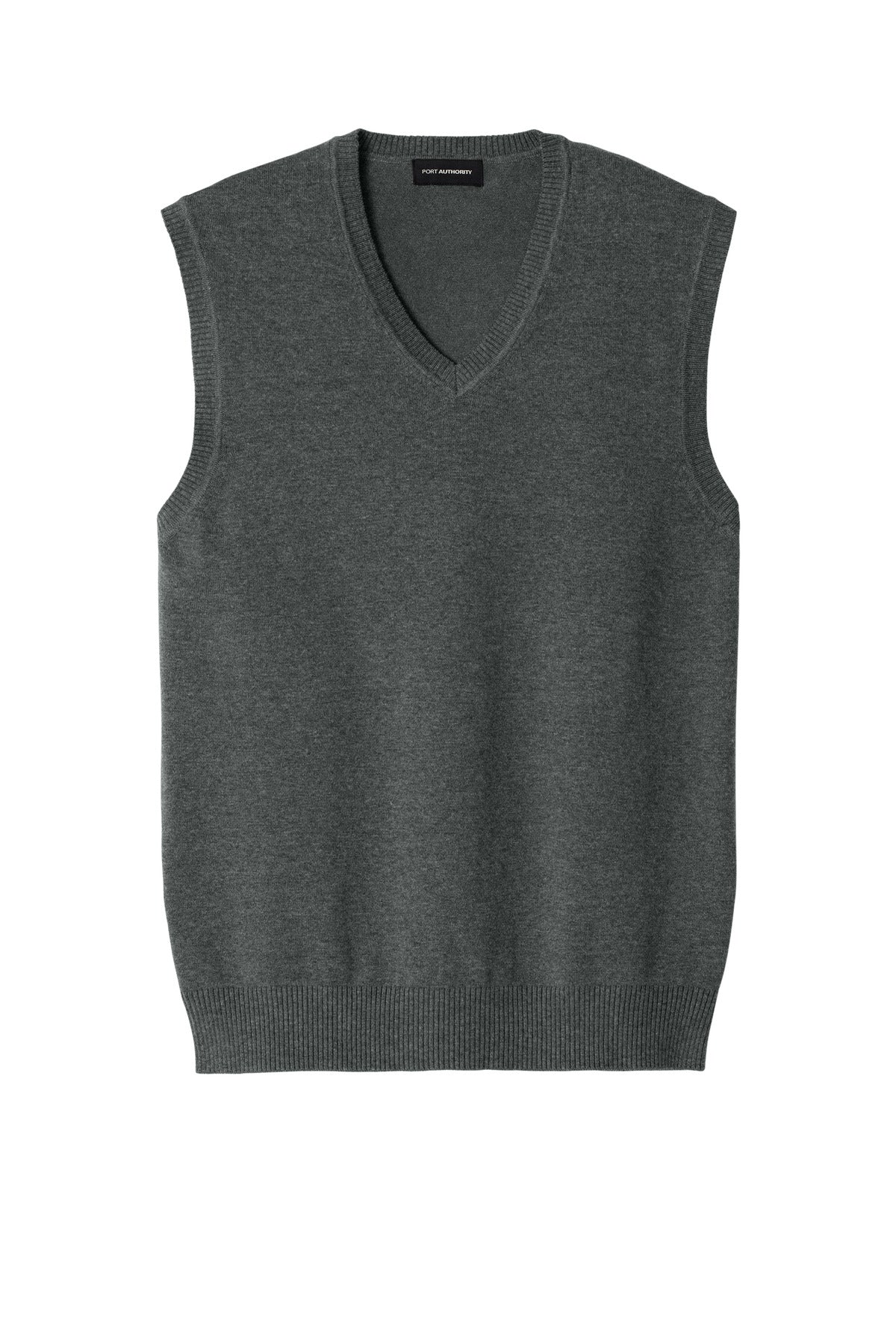 Front View of CharcoalHt Port Authority Easy Care Sweater Vest SW2860