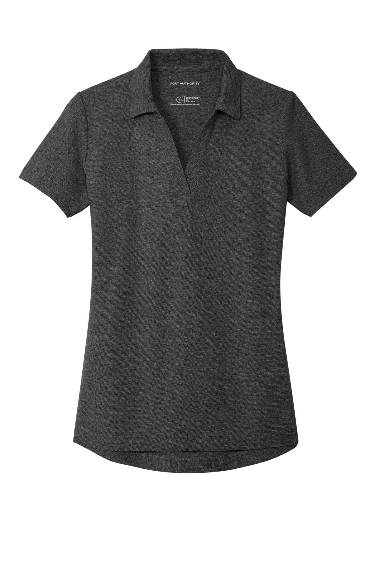 Front View of CharcoalHt Port Authority Women's C-FREE Cotton Blend Pique Polo LK867