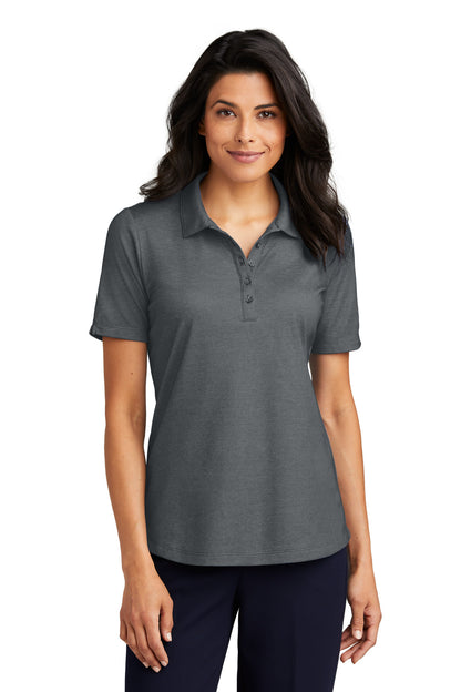Front View of CharcoalHt Port Authority Women's Fine Pique Blend Polo LK830
