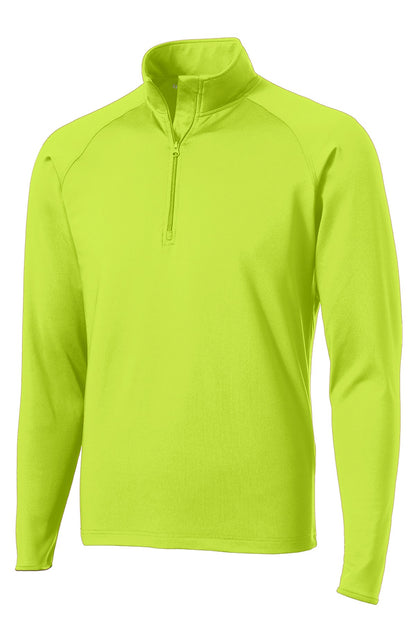 Front View of Charge Green Sport-Tek Sport-Wick Stretch 1/4-Zip Pullover. ST850