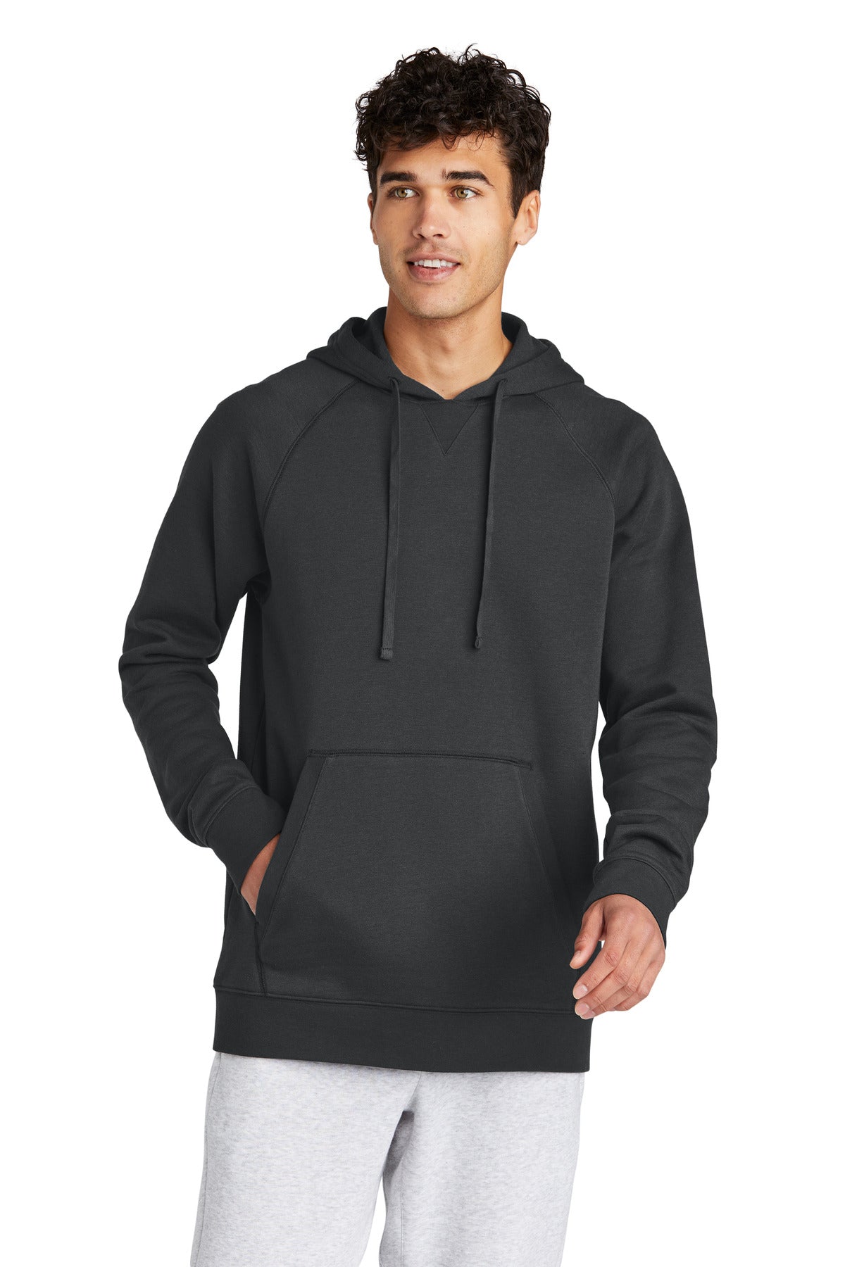 Front View of CharGrey Sport-Tek Drive Fleece Pullover Hoodie STF200