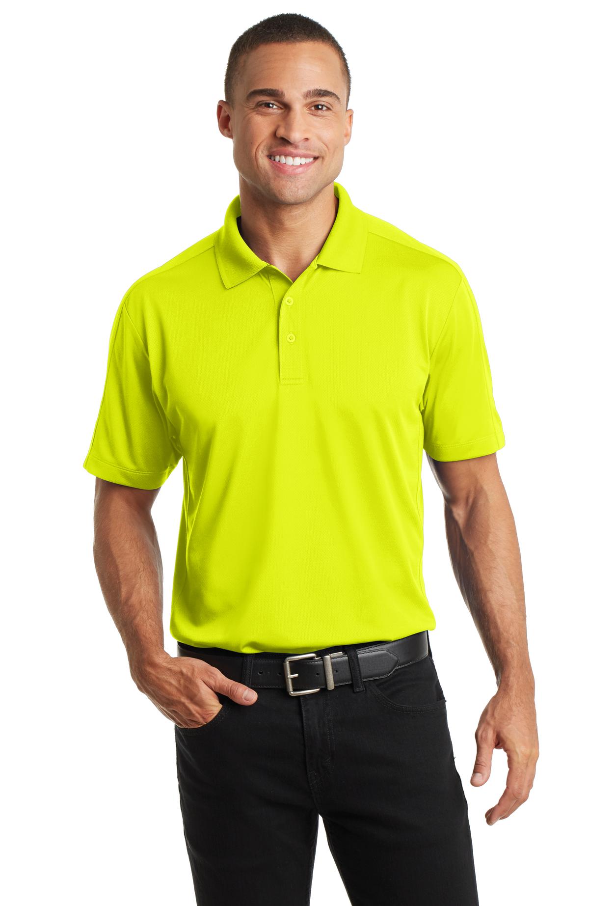 Front View of Citron Port Authority Diamond Jacquard Polo. K569