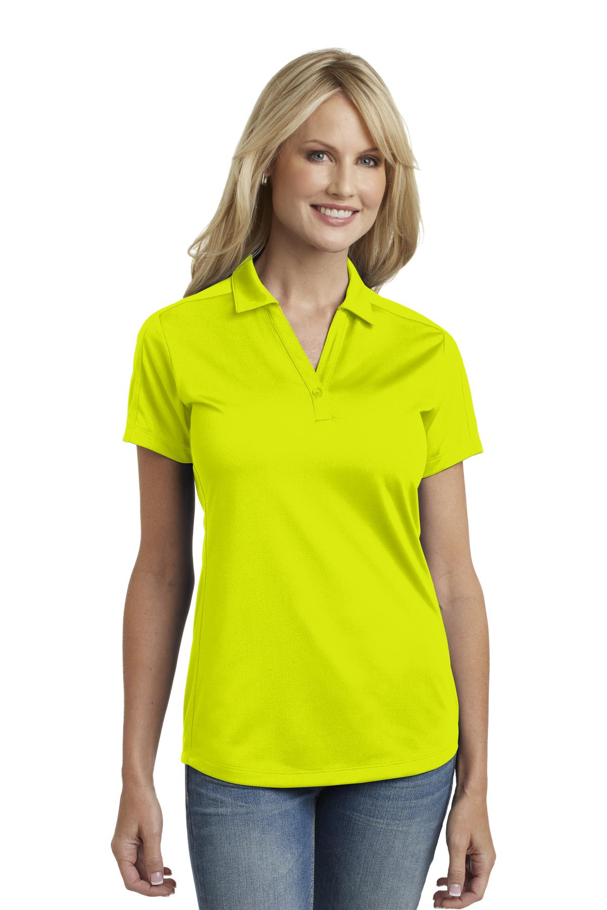 Front View of Citron Port Authority Women's Diamond Jacquard Polo. L569