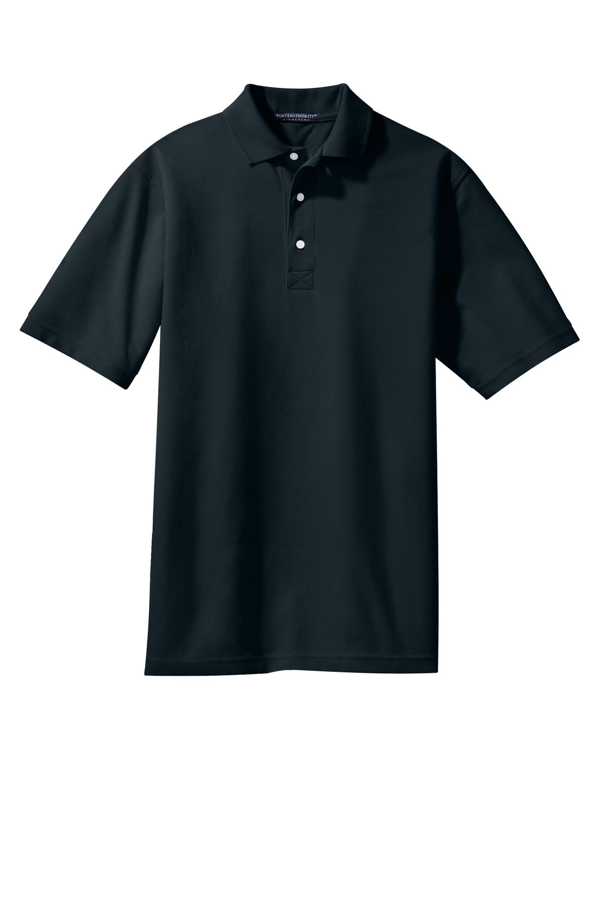 Front View of Classic Navy Port Authority Tall Rapid Dry Polo. TLK455