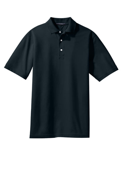 Front View of Classic Navy Port Authority Tall Rapid Dry Polo. TLK455