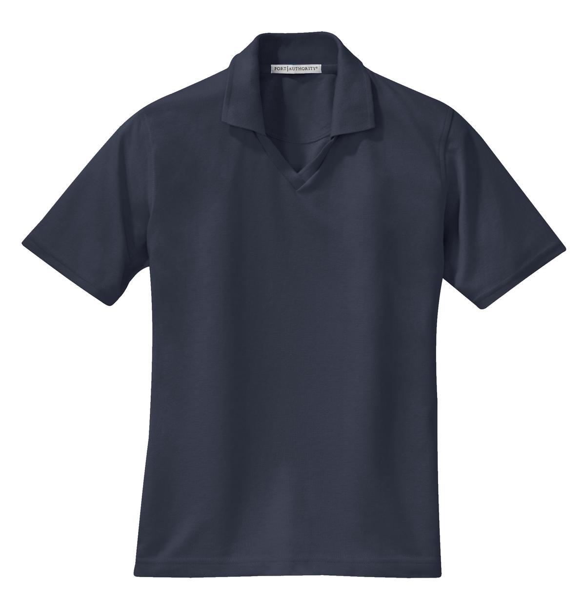 Front View of Classic Navy Port Authority Women's Rapid Dry Polo. L455