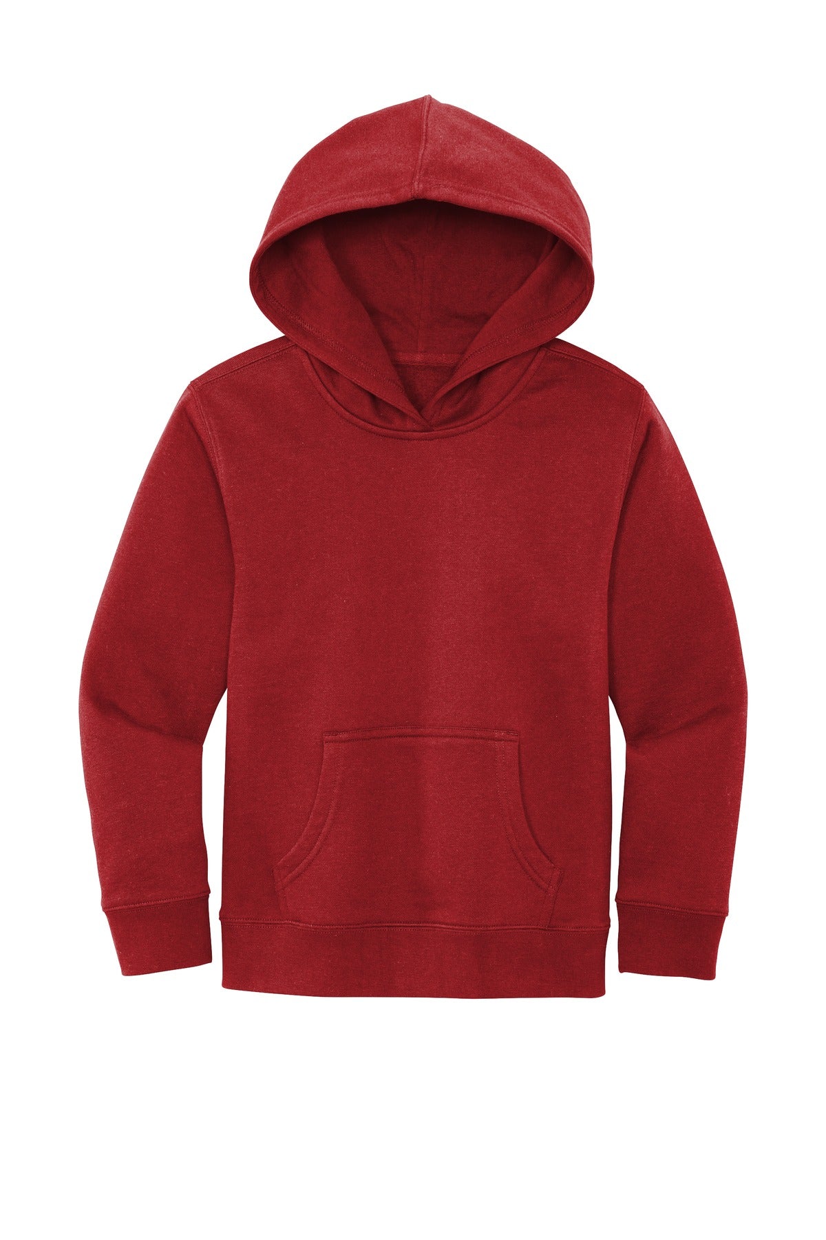 Front View of Classic Red District Youth V.I.T. Fleece Hoodie DT6100Y