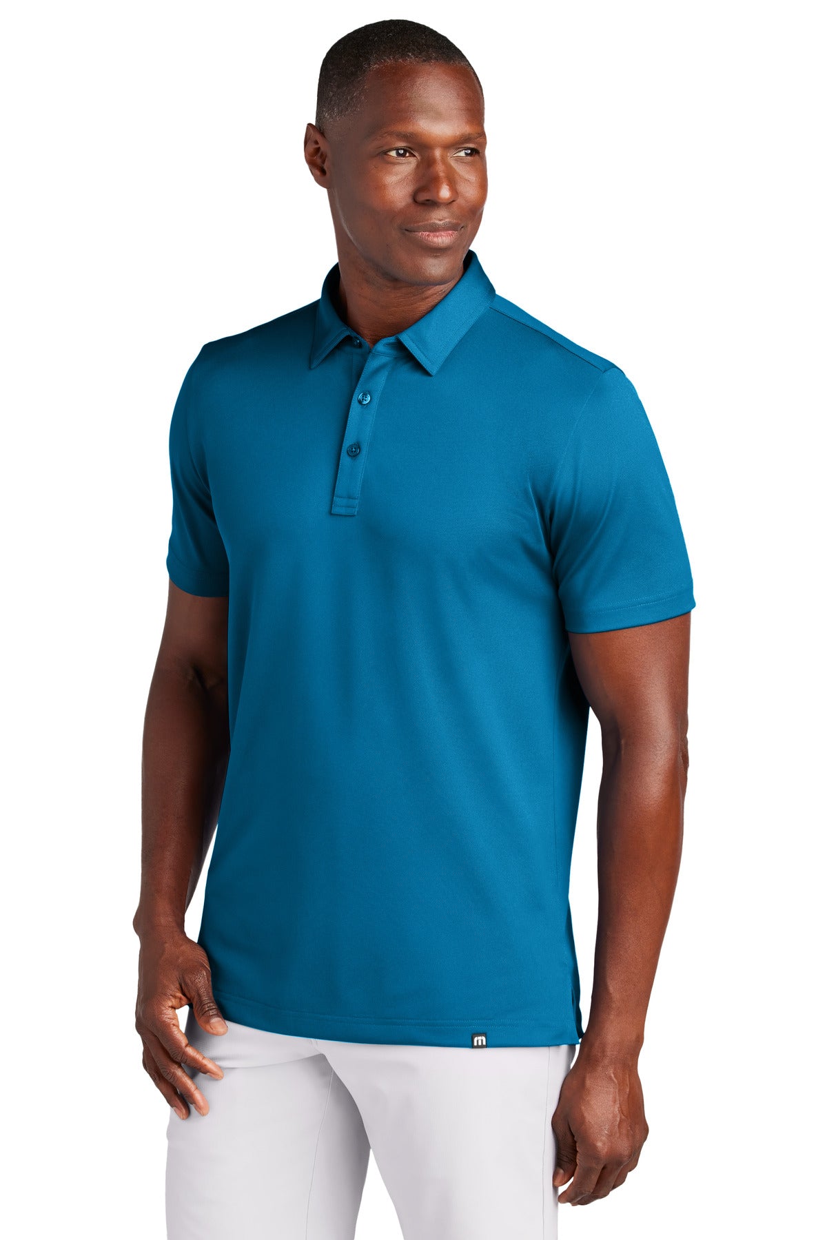 Front View of ClassicBlu TravisMathew Cabana Solid Polo TM1MAA370
