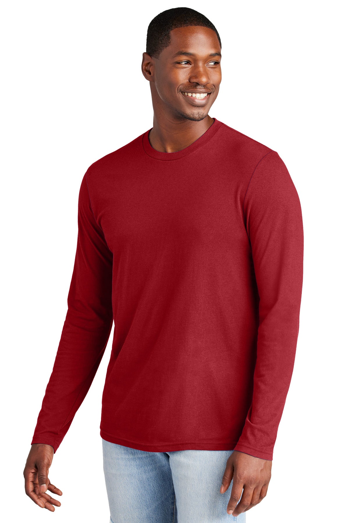 Front View of ClassicRed District Very Important Tee Long Sleeve. DT6200