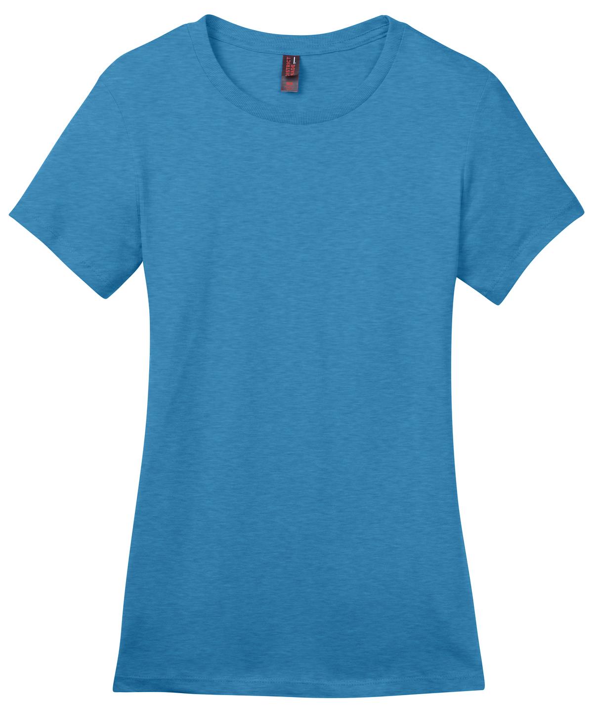 Front View of Clean Denim District Women's Perfect Weight Tee. DM104L