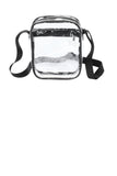 Front View of Clear/Blk Port Authority Clear Crossbody Bag BG931