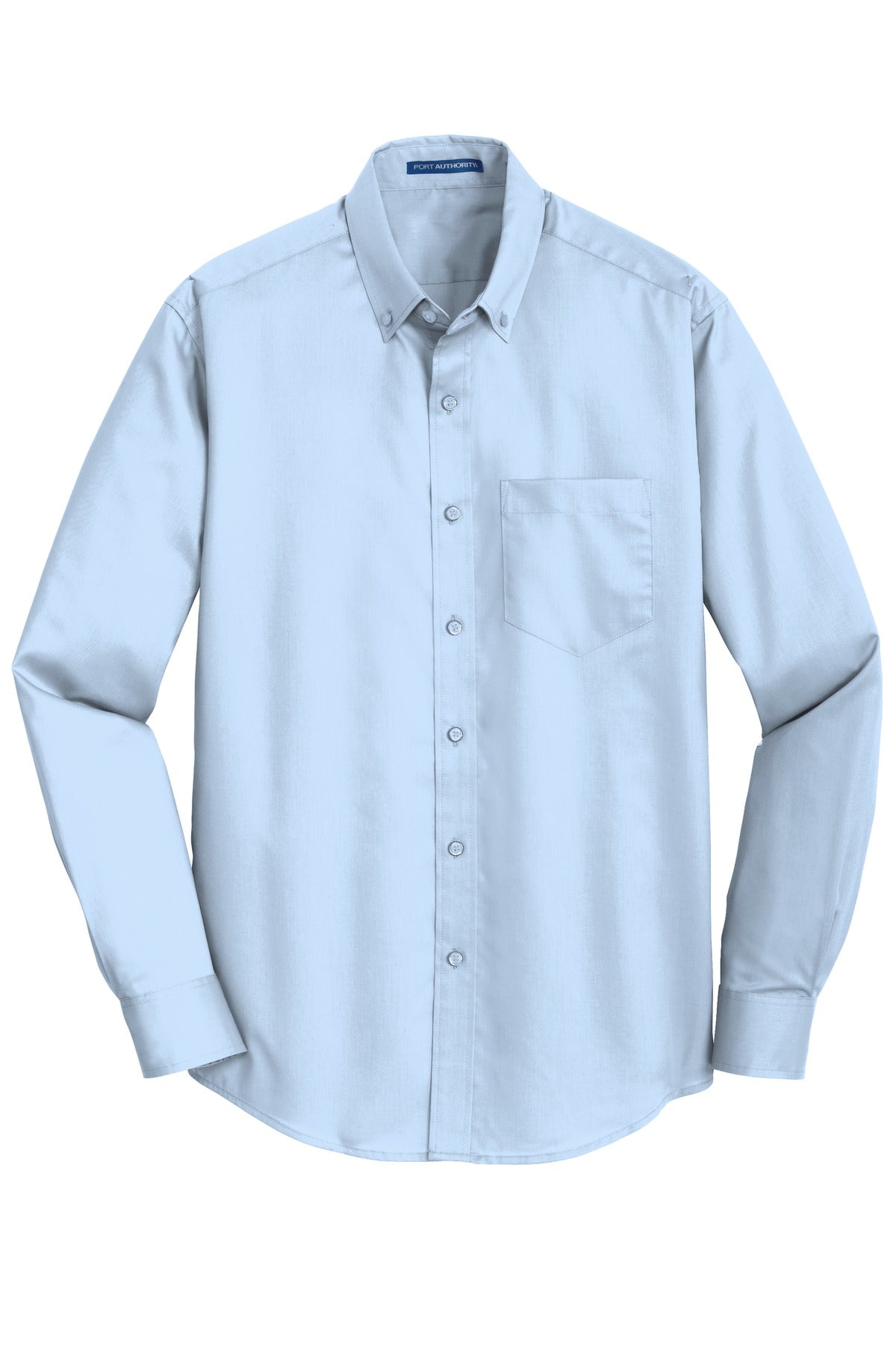 Front View of Cloud Blue Port Authority SuperPro Twill Shirt. S663