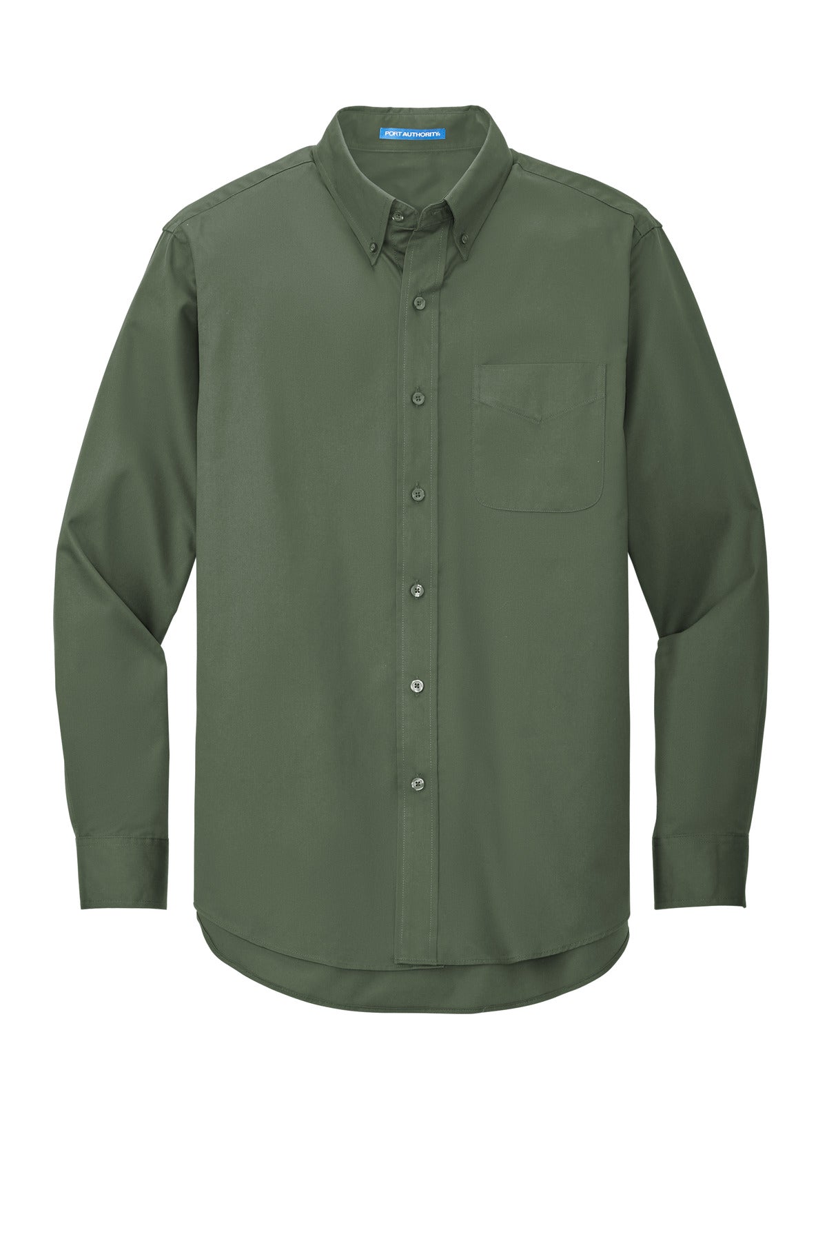 Front View of Clover Green Port Authority Extended Size Long Sleeve Easy Care Shirt S608ES