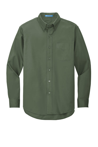 Front View of Clover Green Port Authority Extended Size Long Sleeve Easy Care Shirt S608ES