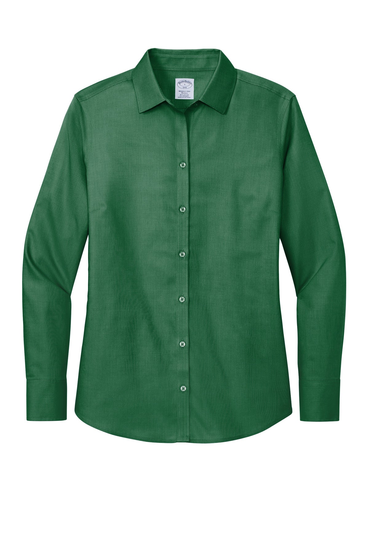 Front View of ClubGreen Brooks Brothers Women's Wrinkle-Free Stretch Nailhead Shirt BB18003