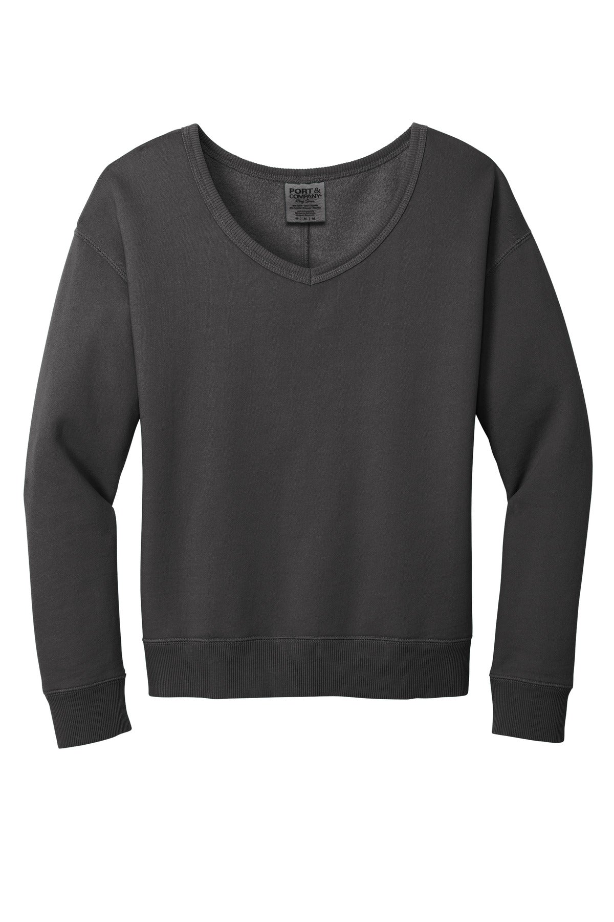 Front View of Coal Port & Company Women's Beach Wash Garment-Dyed V-Neck Sweatshirt LPC098V