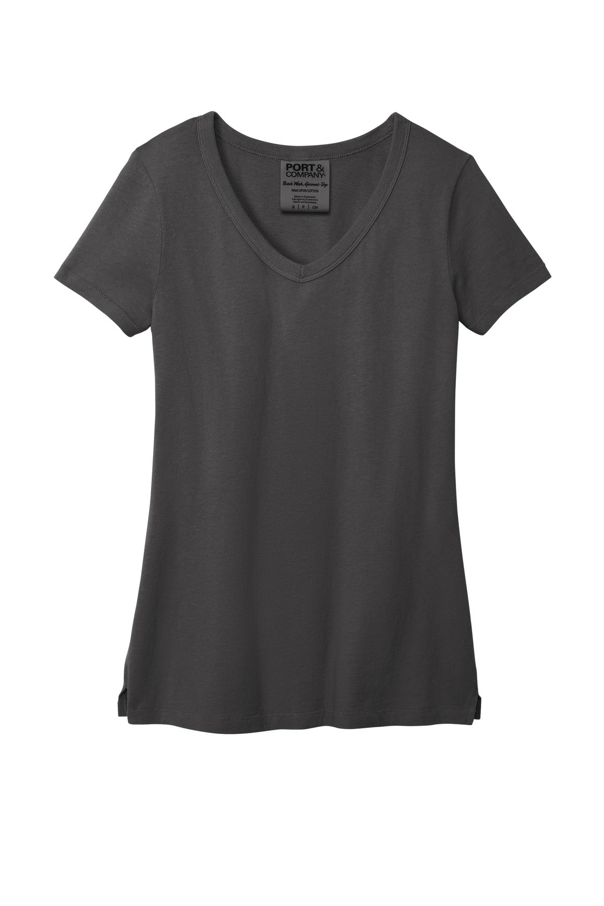Front View of Coal Port & Company Women's Beach Wash Garment-Dyed V-Neck Tee LPC099V