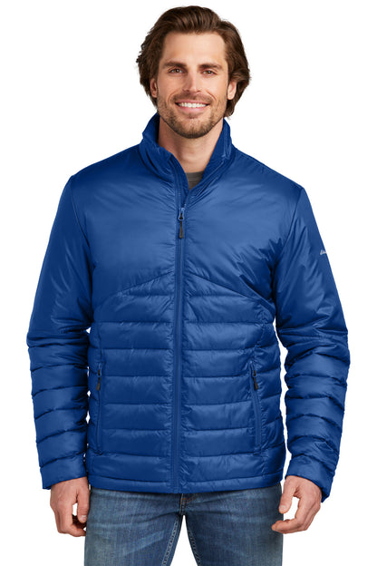 Front View of CobaltBl Eddie Bauer Quilted Jacket EB510