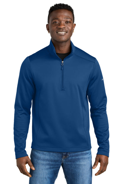 Front View of CobaltBl Eddie Bauer Smooth Mid Layer Fleece 1/2-Zip EB2360
