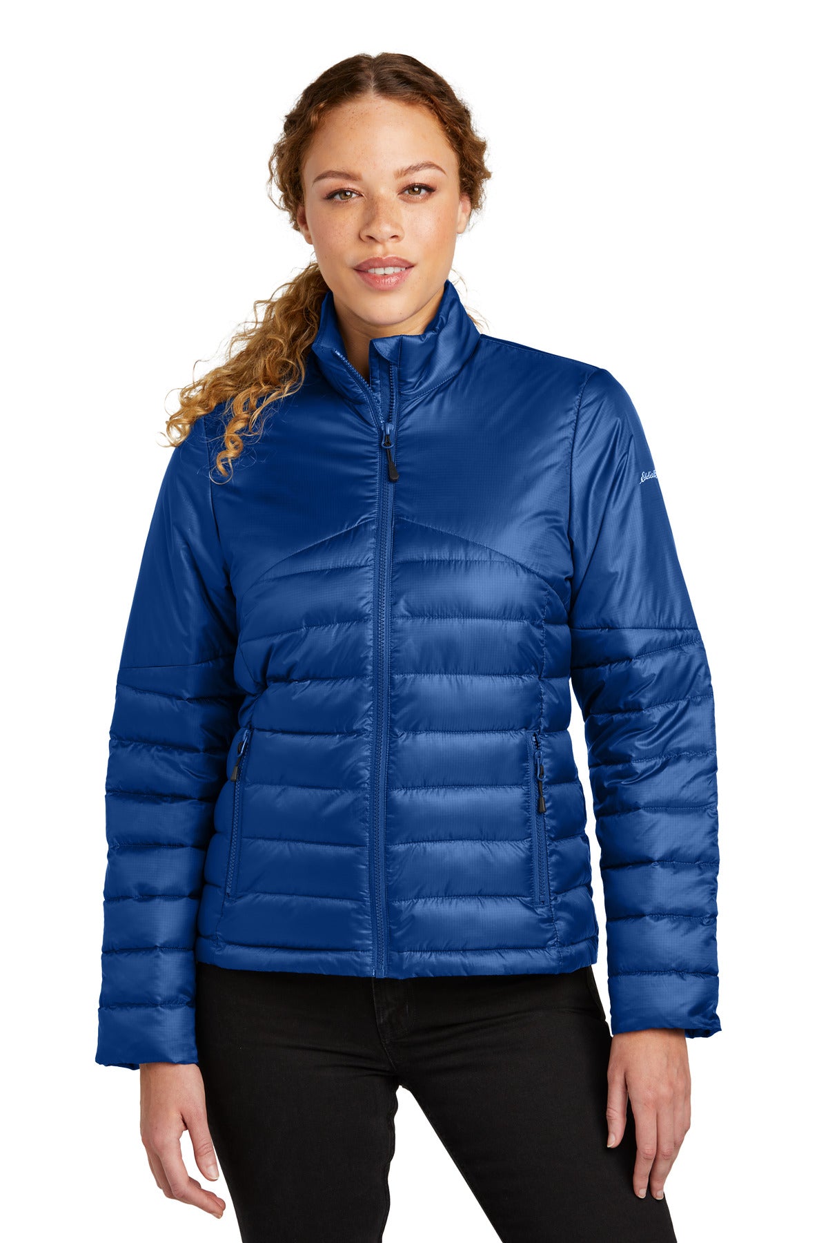 Front View of CobaltBl Eddie Bauer Women's Quilted Jacket EB511