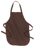 Front View of Coffee Bean Port Authority Full-Length Apron with Pockets. A500