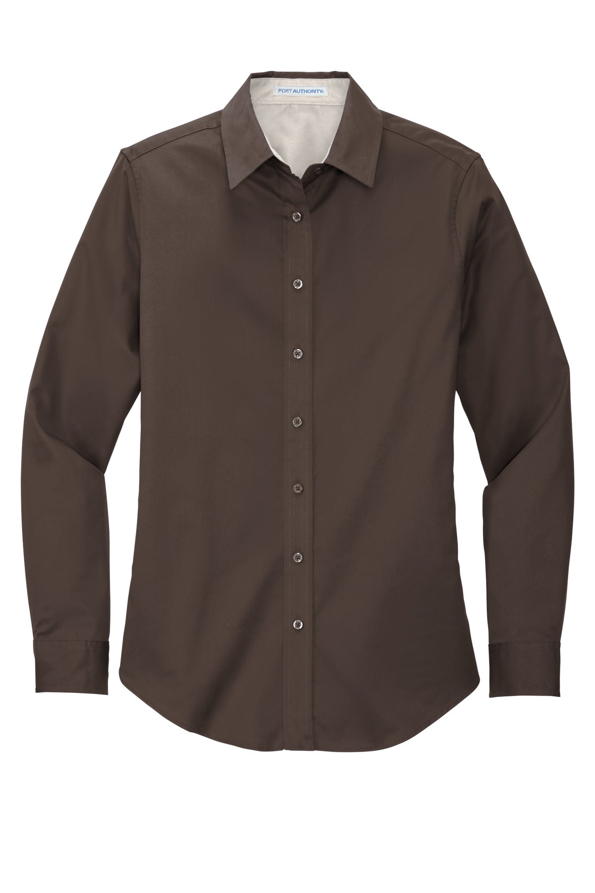 Front View of Coffee Bean/St Port Authority Women's Long Sleeve Easy Care Shirt. L608