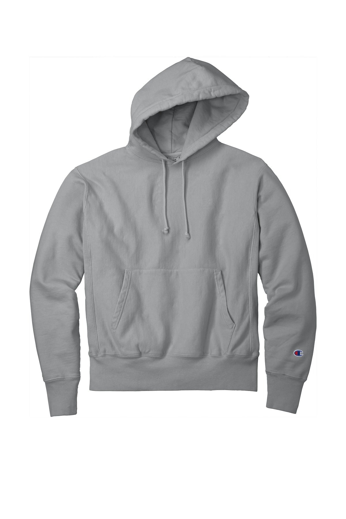 Front View of Concrete Champion Reverse Weave Garment-Dyed Hooded Sweatshirt. GDS101